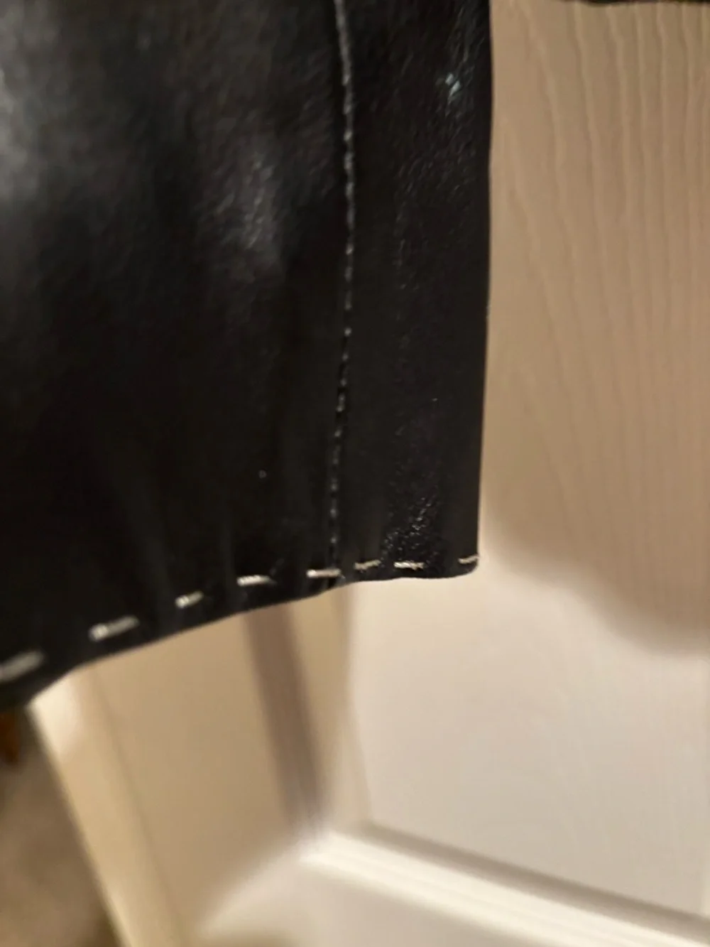 Black Leather Topstitched Jacket/Blazer - Picture 10 of 14